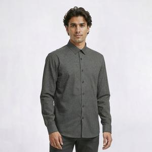 Mens Christian Aujard Regular Fit Stretch Dress Shirt-Olive Print